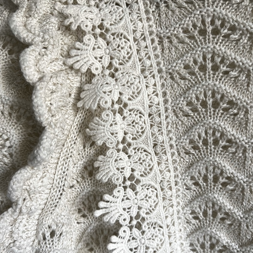 NWT Anthropologie Kachel Simmer Crochet Sweater in Ivory - Picture 9 of 10